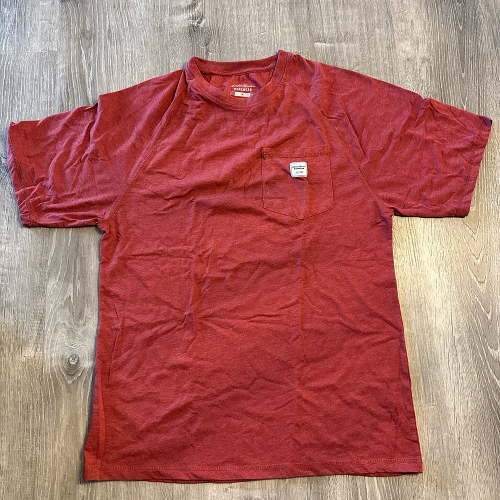 Eddie Bauer Burgundy Workwear Tee